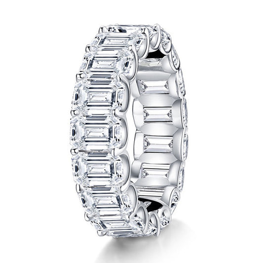 Sterling Silver Ring with High Carbon Diamond Simulant